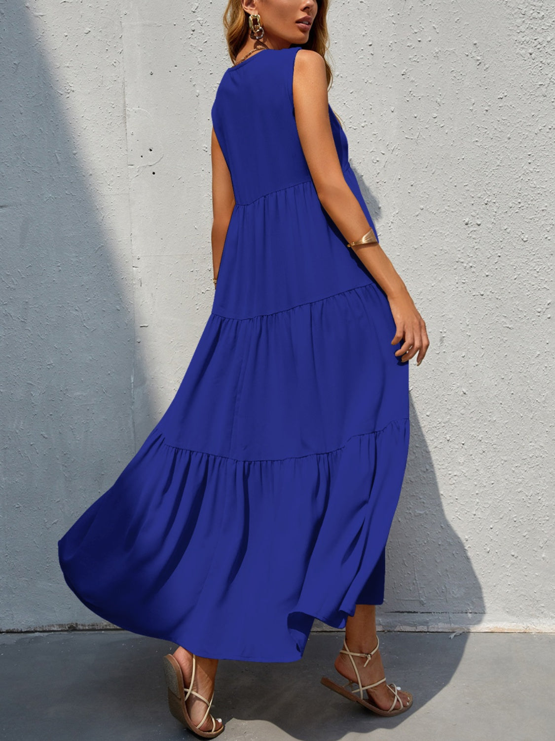 Tiered V-Neck Sleeve Dress - store name